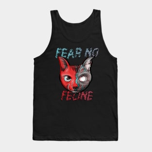 Fear No Feline Glitch Cat Zombie Tank Top